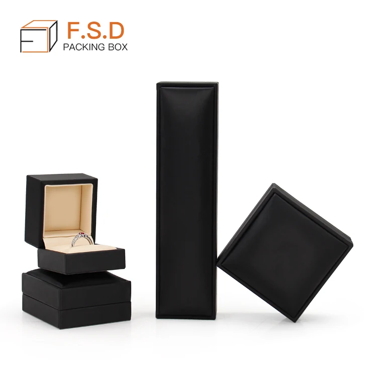 FSD Custom Logo Gift Packaging Box Pu leather Jewelry Box