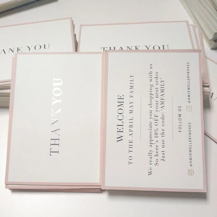 Высококачественное толстое приветствие, спасибо за покупку с конвертом