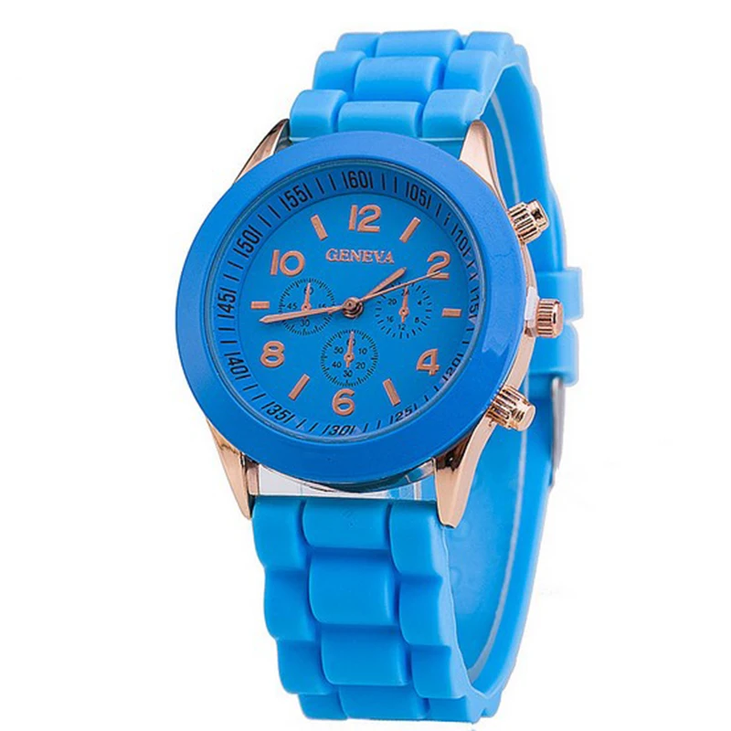 Unisex Geneva Silicone Jelly Gel Quartz Analog Sport Wrist geneva Watch