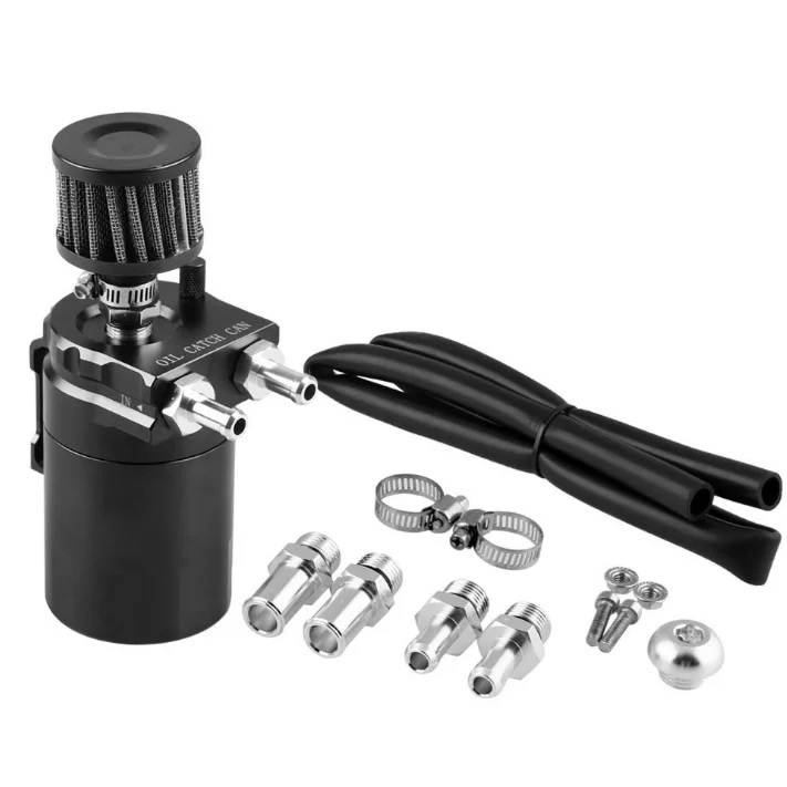 Universal Aluminium Alloy 300ml Ventilating Engine Oil Catch Reservoir Breather Tank Can 2-hole 3-hole With Filter