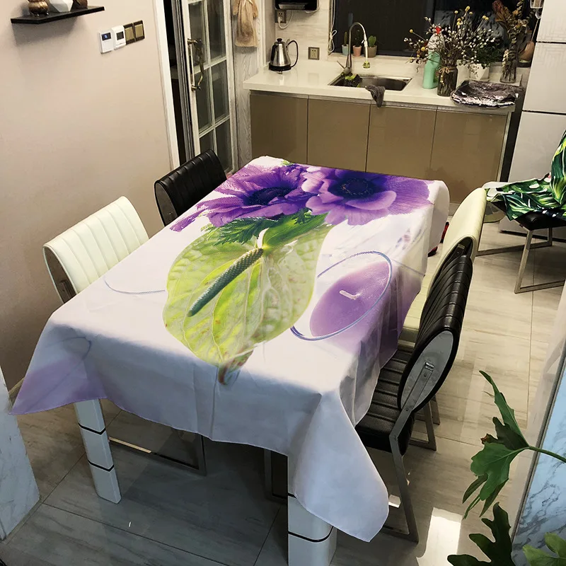 
Fruit And Flower Design Waterproof Dinning Tablecloth 3D Printed Rectangle Tablecloth For Young People 