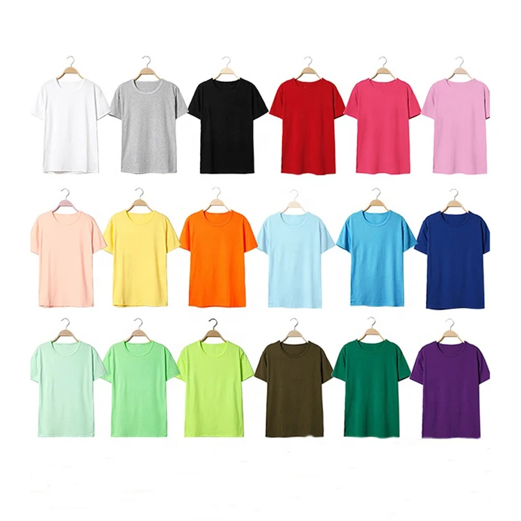 
18 color combed cotton short sleeve custom oem logo advertising big size plain blank men T-shirt 