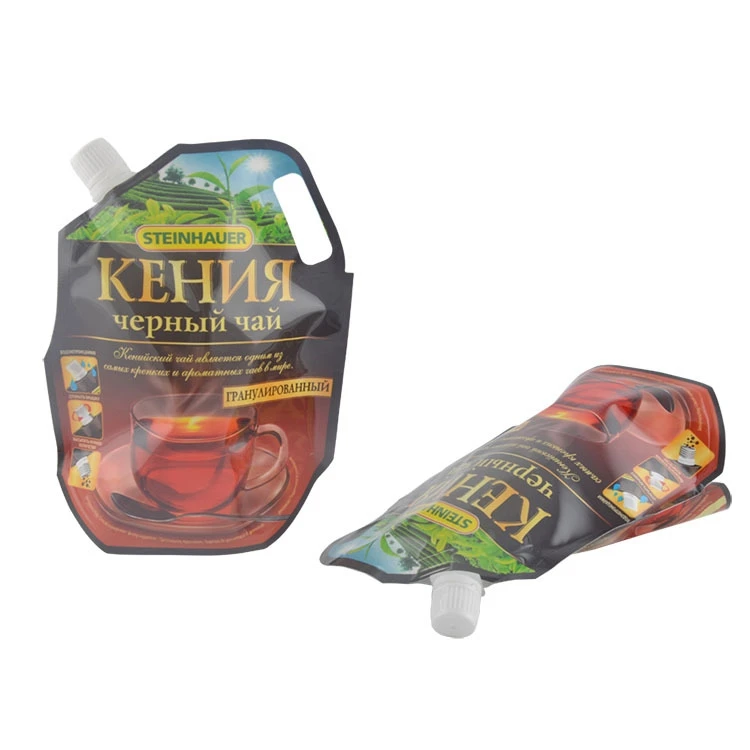 Дунгуань Заводская сделать пищевой упаковки Bag Bpa бесплатно Spout ложка для красный чай