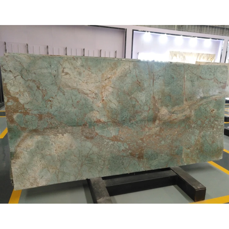 High Quality Peacock Green Marble Slab For Kitchen Countertop Green Marble