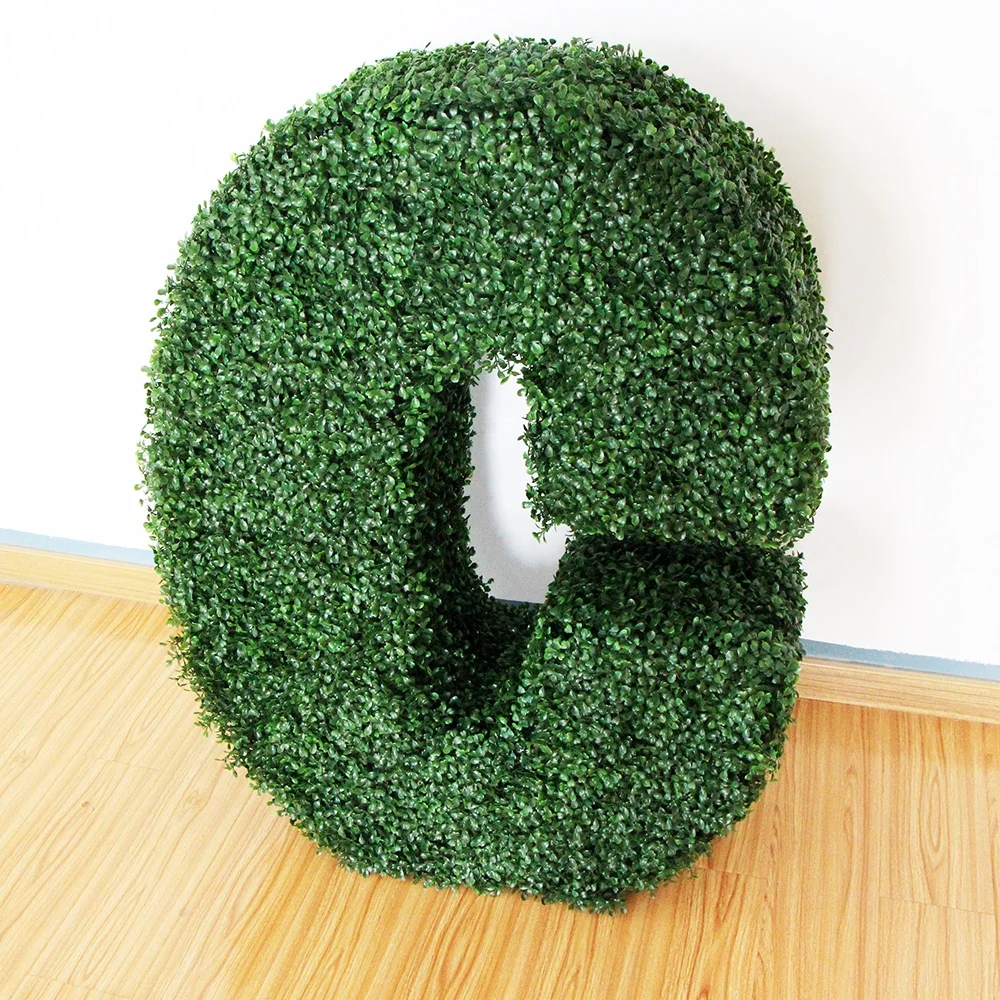 New design artificial boxwood hedge boxwood topiary letter for decor