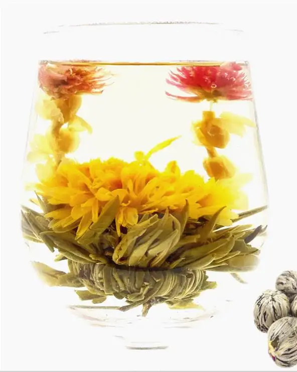 Handmade organic flowering jasminer x4-1u loss weight Blooming Tea ball gift packing box