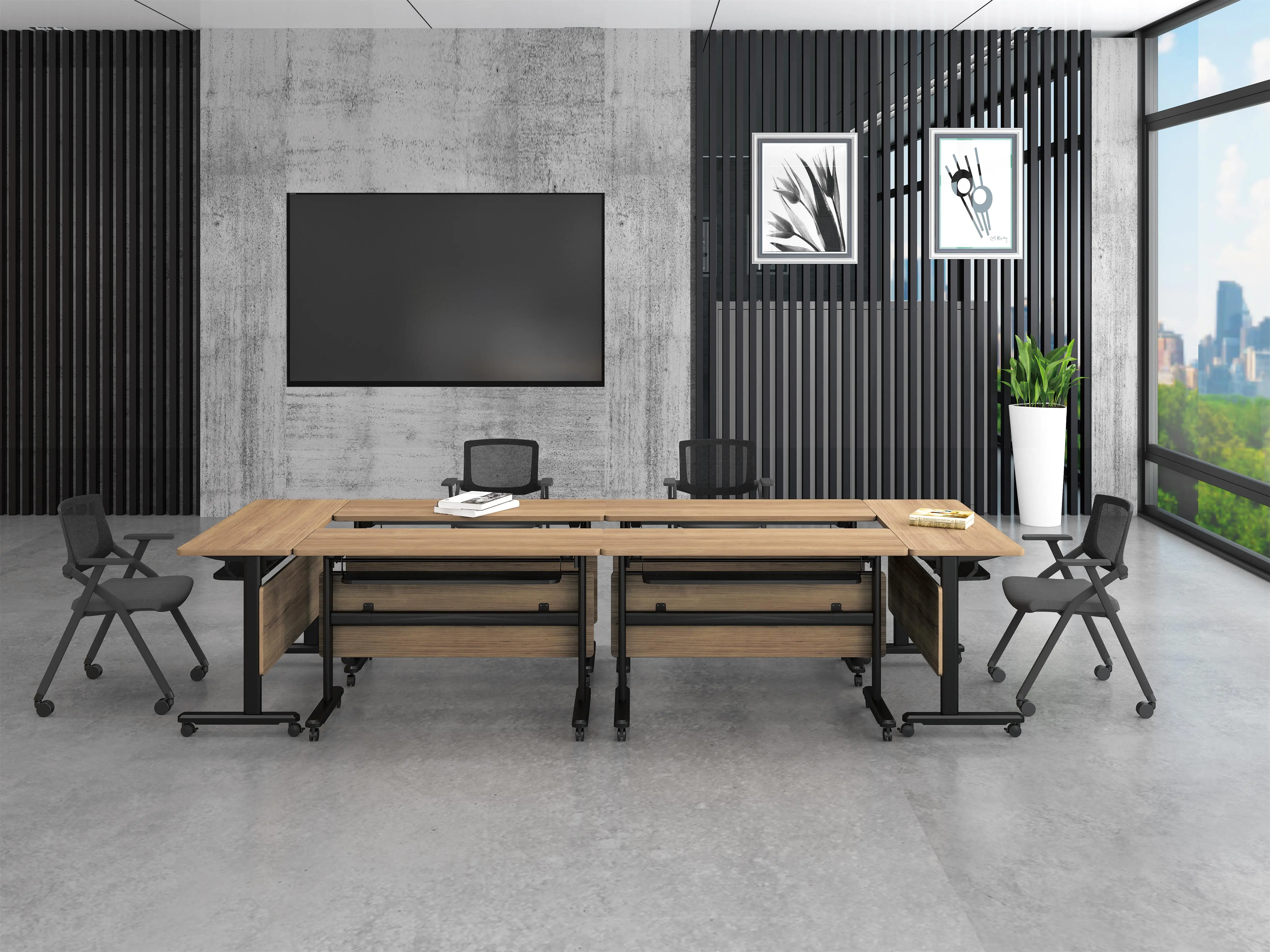 
Hot sale modern flip top training table folding training table for office conference 