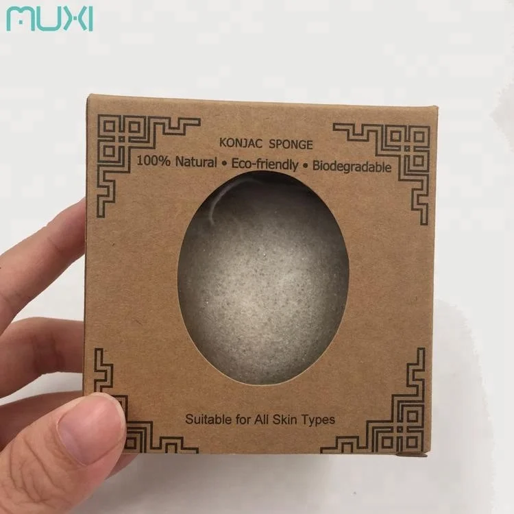 100% натуральный Konjac Sponge в крафт-бумаги поле