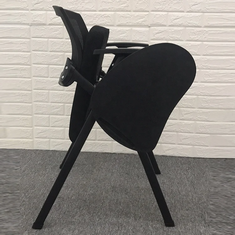 Office Furniture Staff Stackable Mesh Office Training Chair With Plastic Writing Pad