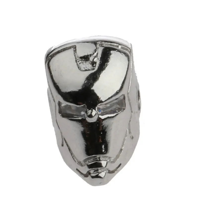 Superman helmet micro inlaid zircon beads iron man copper man bracelets beadings Genuine gold plating bracelet DIY accessories