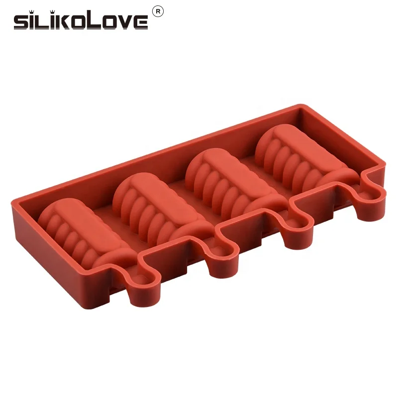 SILIKOLOVE Ice Cream Molds Ice Moulds Freezer Creamy Ice Bar Molds Juice Popsicle Homemade Food Grade Silicone Eco-friendly LFGB