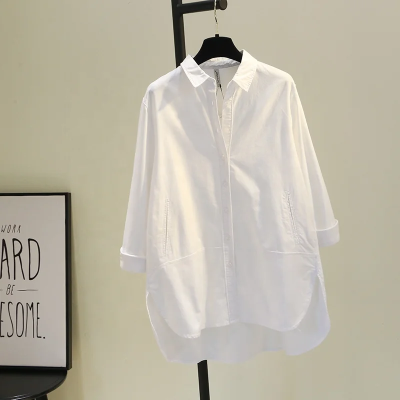 Европейская и американская мода с одним карманом на пуговицах Новинка весна-лето 2019 литературная свободная ленивая рубашка