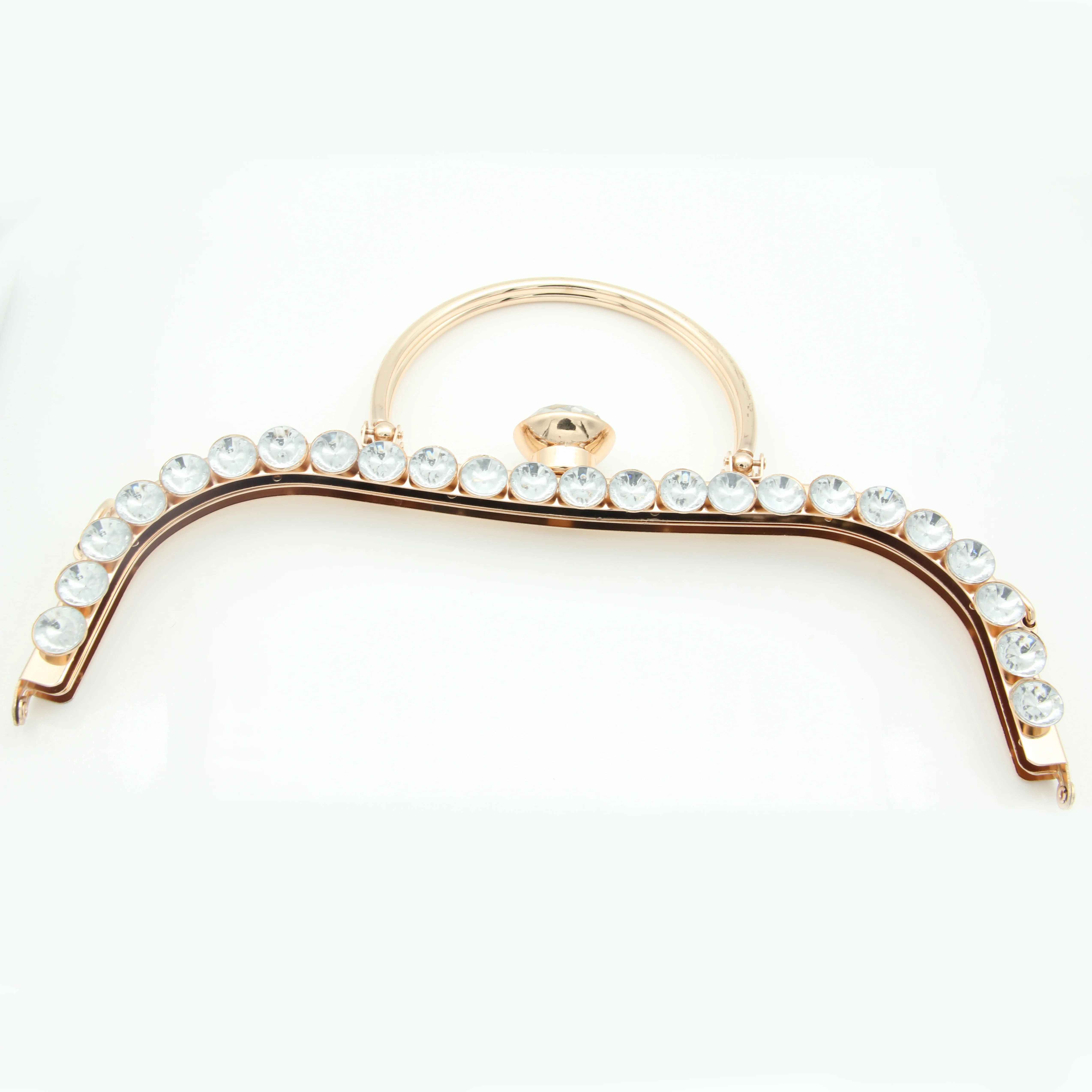Fashion Lovely Diamond Inlay Metal Ring Metal Purse Bag Handle For Leather Bag