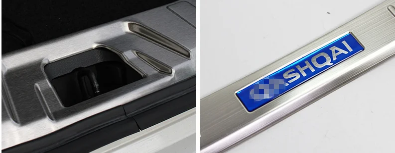 1 набор из нержавеющей стали для автомобильного багажника бампер педаль плиты панель автомобиля задний бампер багажник внешний для Nissan Qashqai 2016