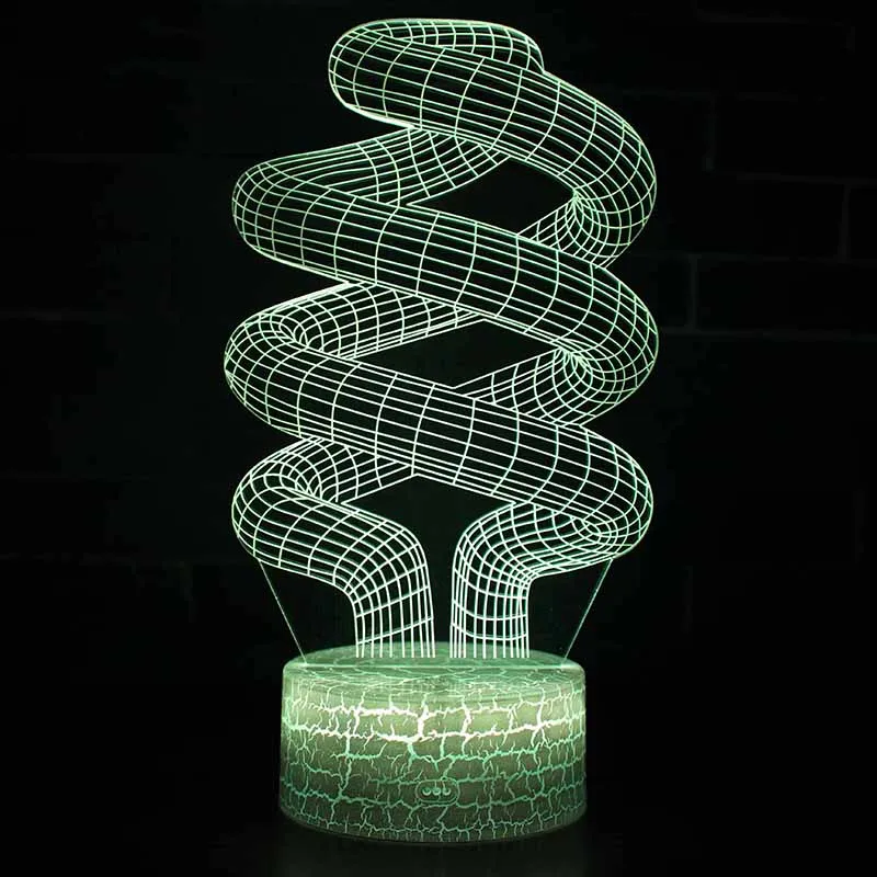 Energy Saving Creative Lamp RGB Color 3D Acrylic Light Kids Gift Lampara de madera Table Night Light