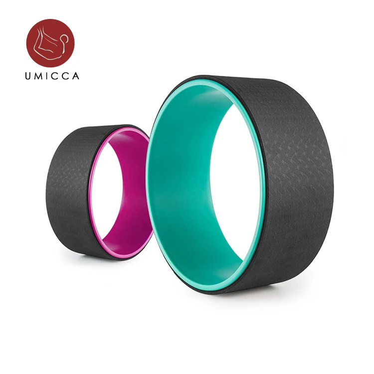 Umicca OEM Eco-Friendly PVC Yoga Wheel Custom Logo Fitness Equipment for Exercise with Custom Size ABS Wheel
