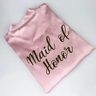 College Student Fashion Sleepwear Custom Women Bride Party Satin Robe Women