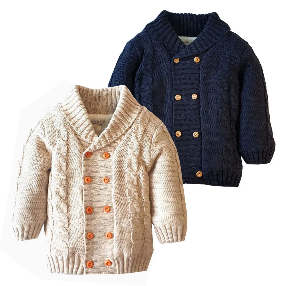 KR313 Boys and girls cotton cardigan kids sweater fashion