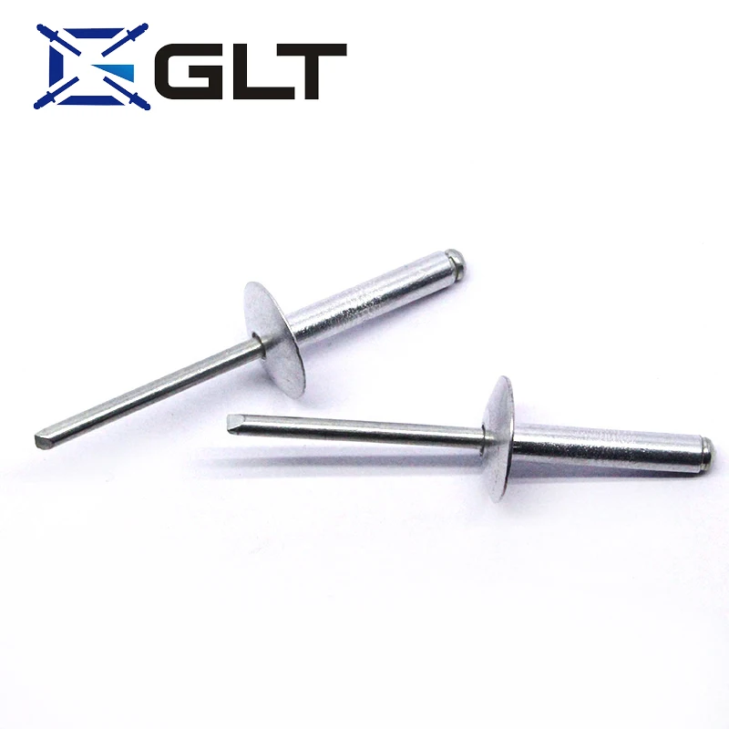 Large Flange Aluminum Blind Rivet Self-Plugging Open End Decorating Fastener Nails Pop Rivets Core Pulling Rivets