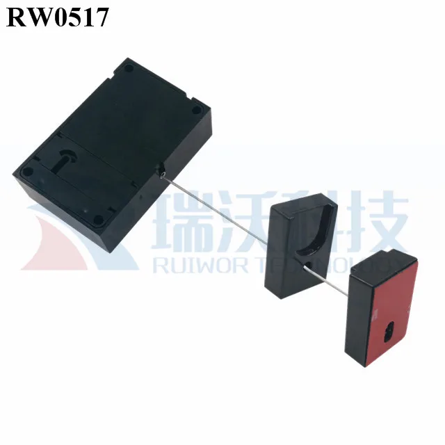 RuiWor RW0517 Cuboid Universal magnetic string security anti theft display retractable plastic pull box for cell phone