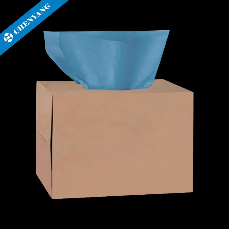 Blue Shop Towels Multi Purpose Clean Up Wipes Spunlace in Pop up Dispenser Box