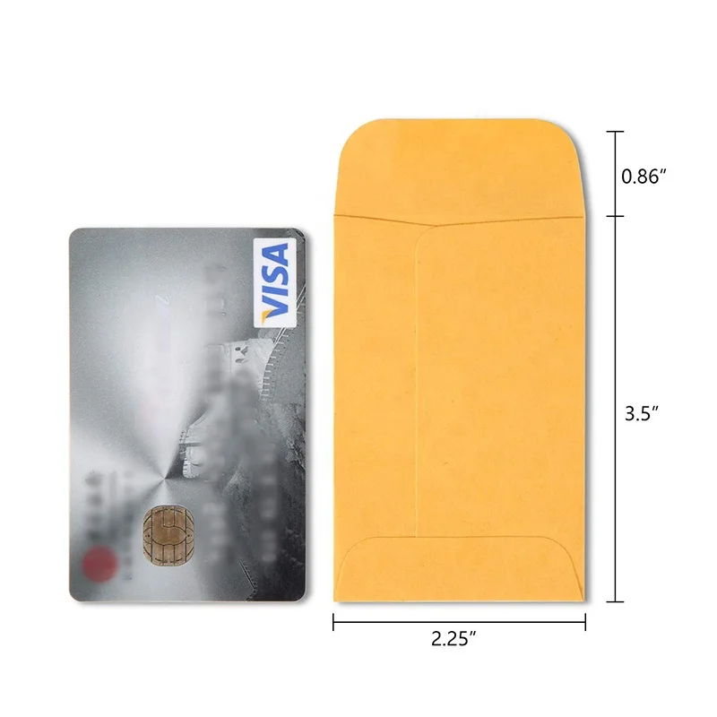 Small Coin Envelopes Kraft Paper Self-Adhesive Mini Parts Envelopes for Coin Seed Stamps or Small Parts 2.25 x 3.50 inch