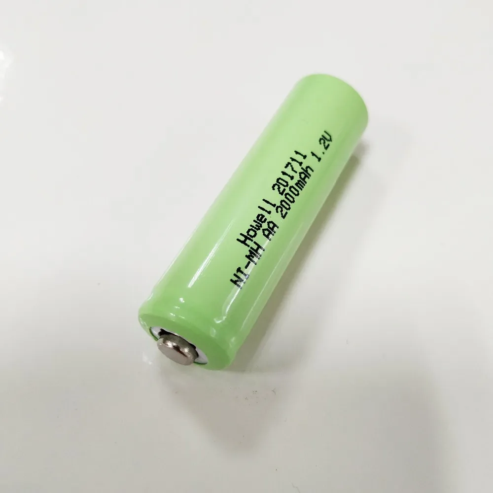 Lipo Battery Howell AA 2000mAh nimh 1.2V rechargeable NiMH battery for solar panel from China factory