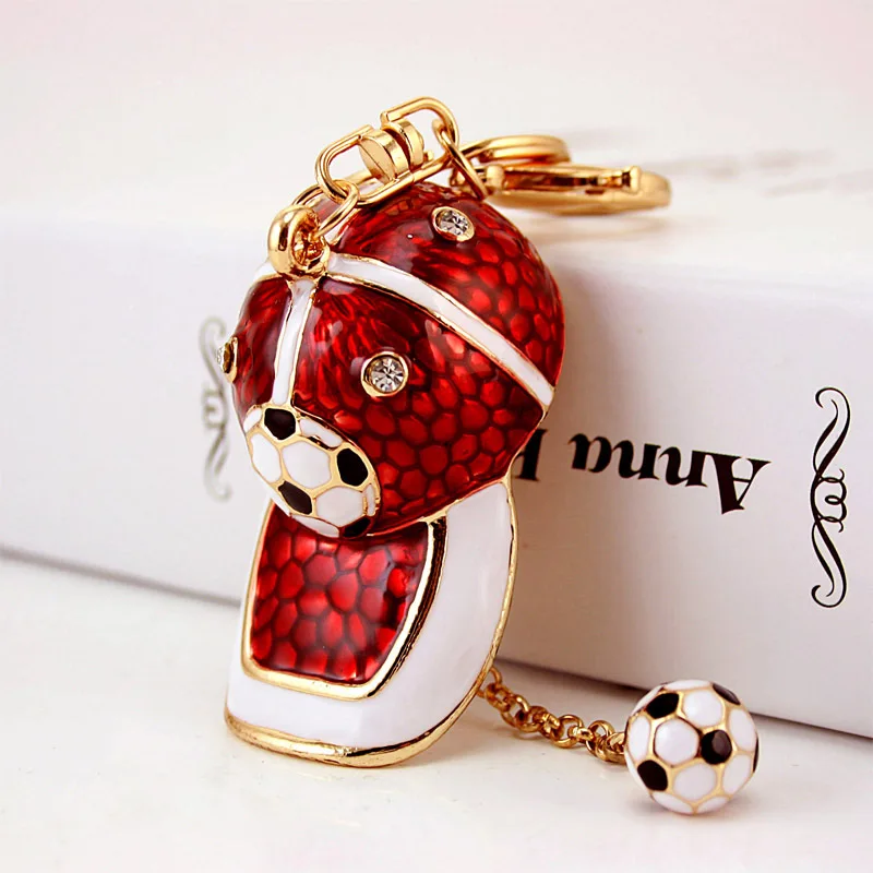 Amazon hot sale 3D Full Crystal Hat Baseball Cap Keychain  ring for Men Rhinestone Car Keyring Charm Bag