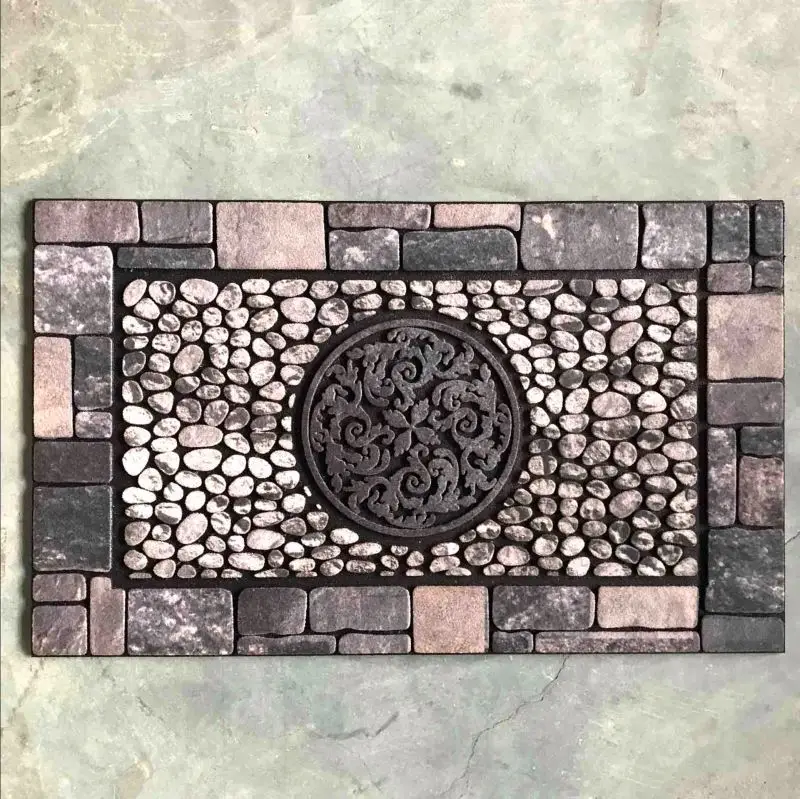 Printed Outdoor Crumb Rubber Nylon Flocked Rubber Door Mats
