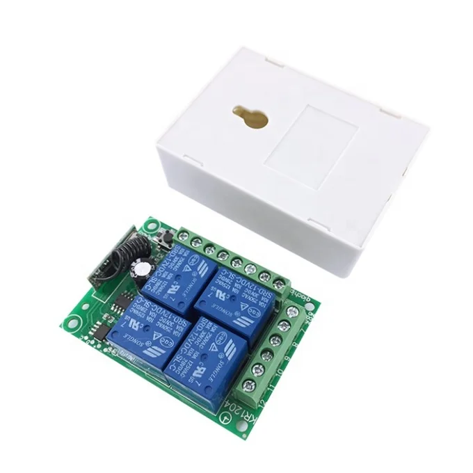 433Mhz Universal Wireless Remote Control Switch DC12V 4CH relay Receiver Module and 4 channel RF Remote Transmitter