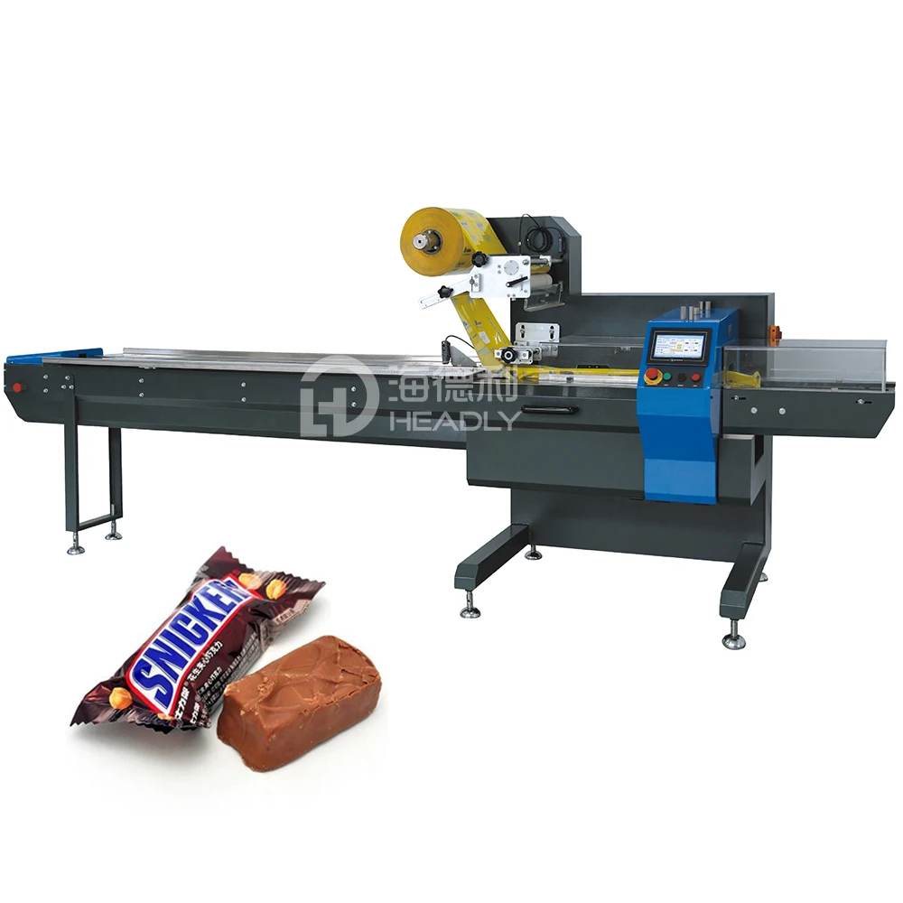 Автоматическая кормушка snickers кондитерские изделия шоколад бар горизонтальная упаковочная машина