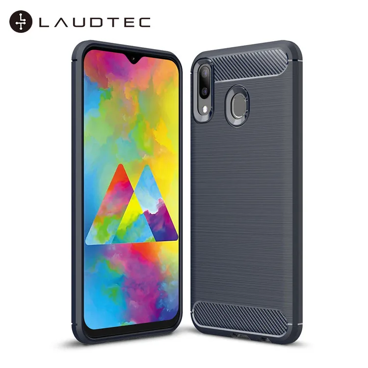 Углеродного волокна ТПУ Силиконовая задняя крышка телефона чехол для Samsung Galaxy M20