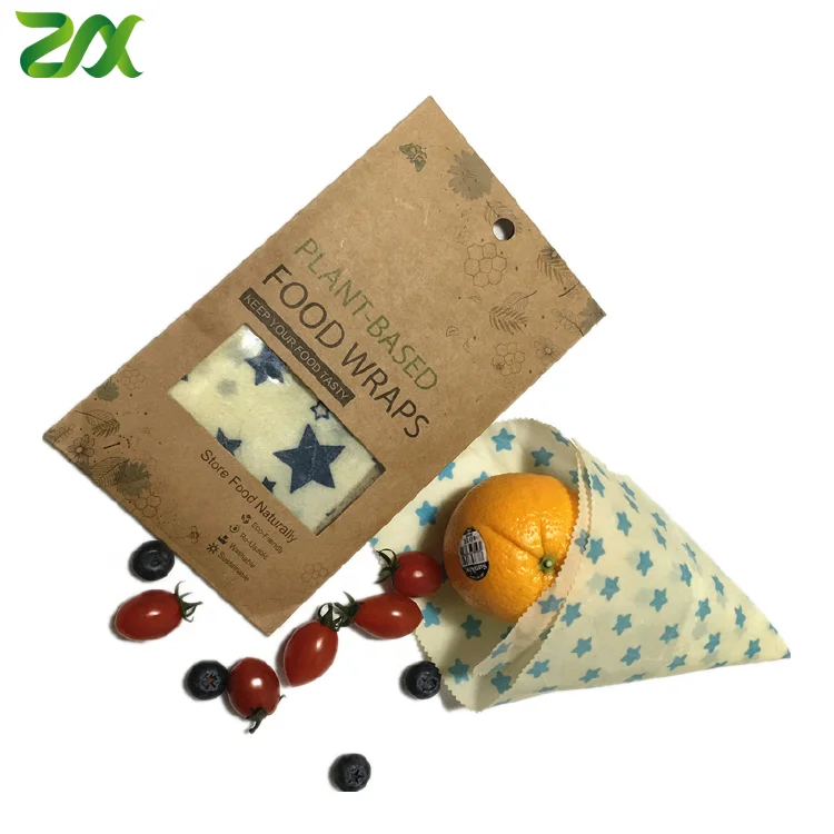 100% Organic Cotton Bees Washable and Reusable Wax Food Wrap of Natural Environmentally