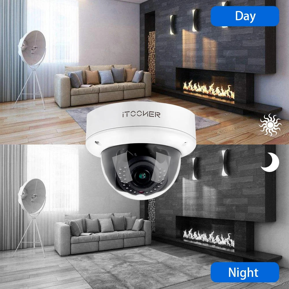 Главная безопасности CCTV наборы H.265 4CH 2MP Купол IP камера POE NVR комплект камеры скрытого видеонаблюдения