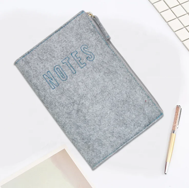 
Creative school students notebook cover design waterproof non-woven felt book cover with custom logo 