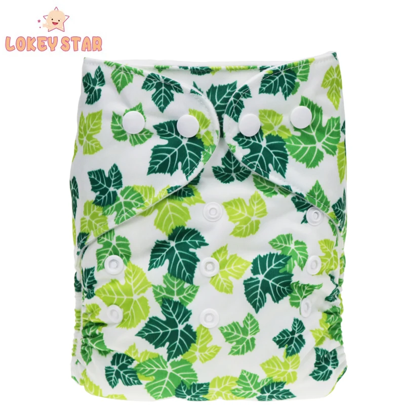 Lokeystar Pink Monkey One Size All in One Diaper Washable Baby Cloth Diapers Overnight Sleepy Baby Diaper