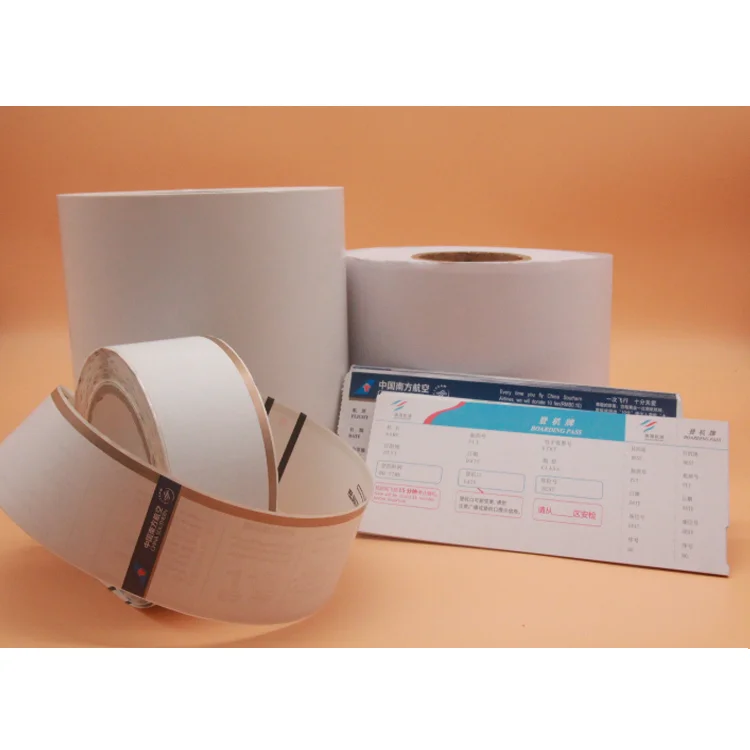 Custom airline ticket thermal paper boarding pass printing ticket raw material