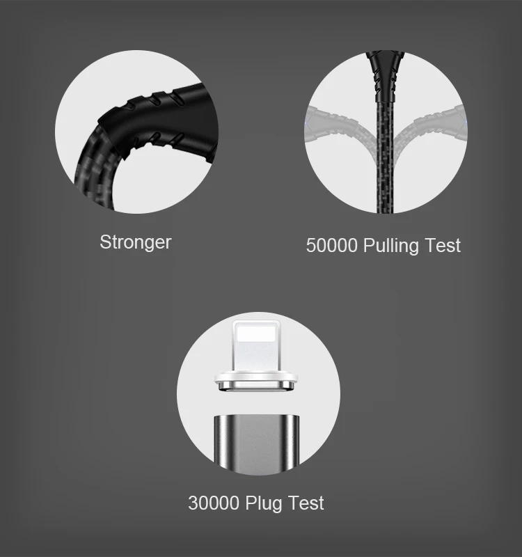 
Hot Sale magnetic usb cable Fast Charge & data transmission 3 connectors micro usb cable For Mobile Phone 