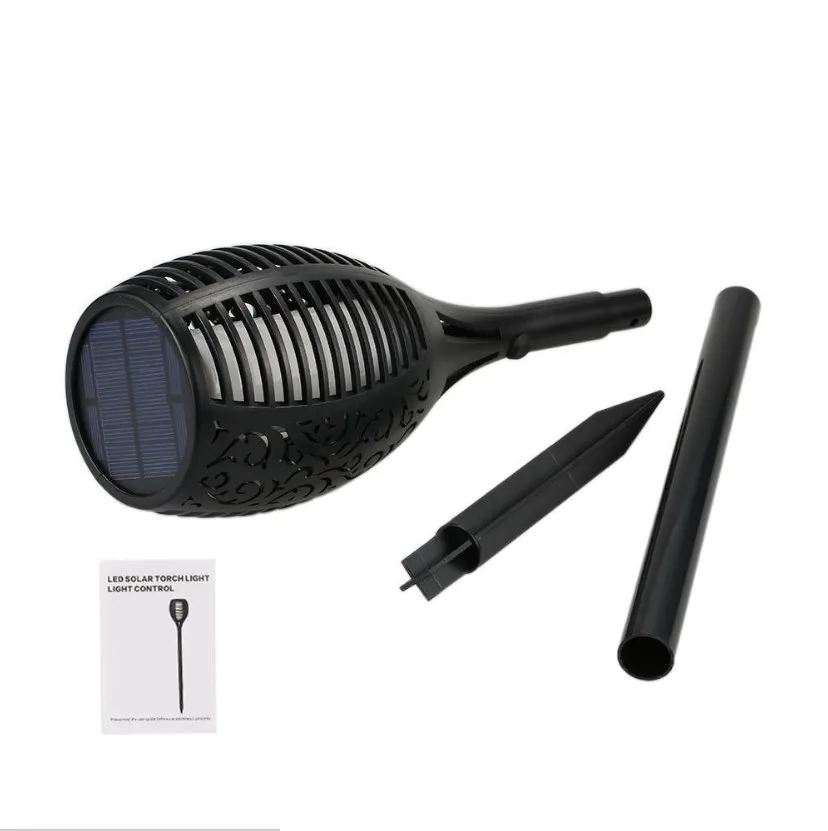 outdoor garden led solar light lamp torch 96leds