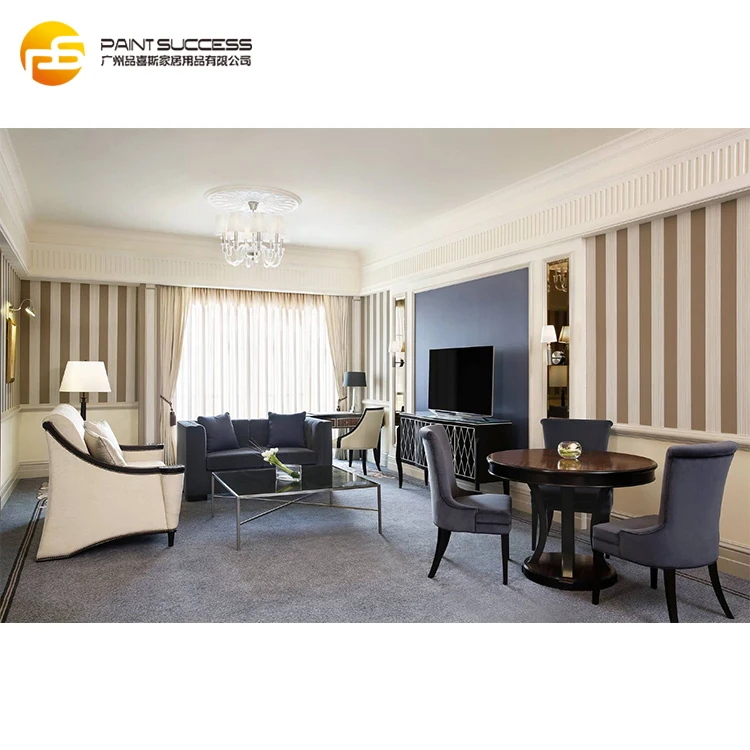 Новая классическая дорогая мебель для спальни из массива дерева для отеля