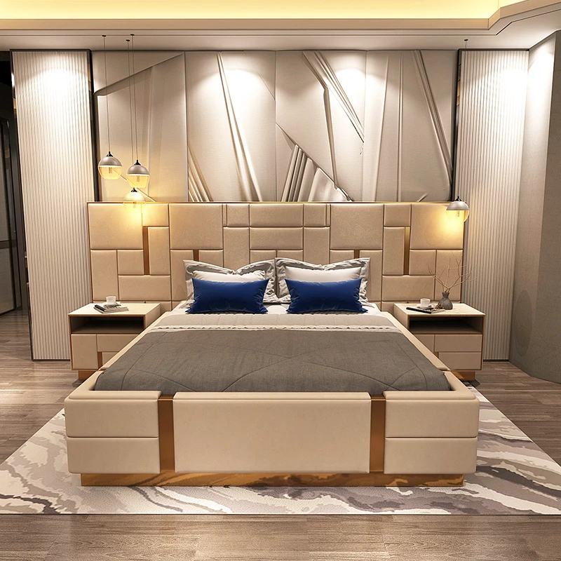 Italian Style Bedroom Furniture Postmodern luxury style bed