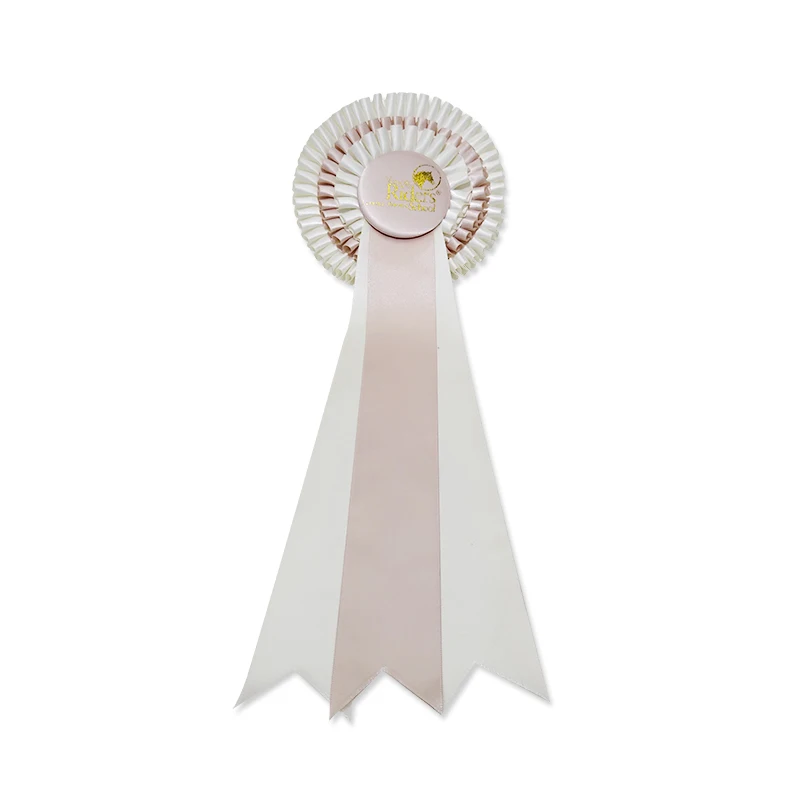 Изготовленный на заказ дизайн три ряда атласная лента наградные ленты Розетка