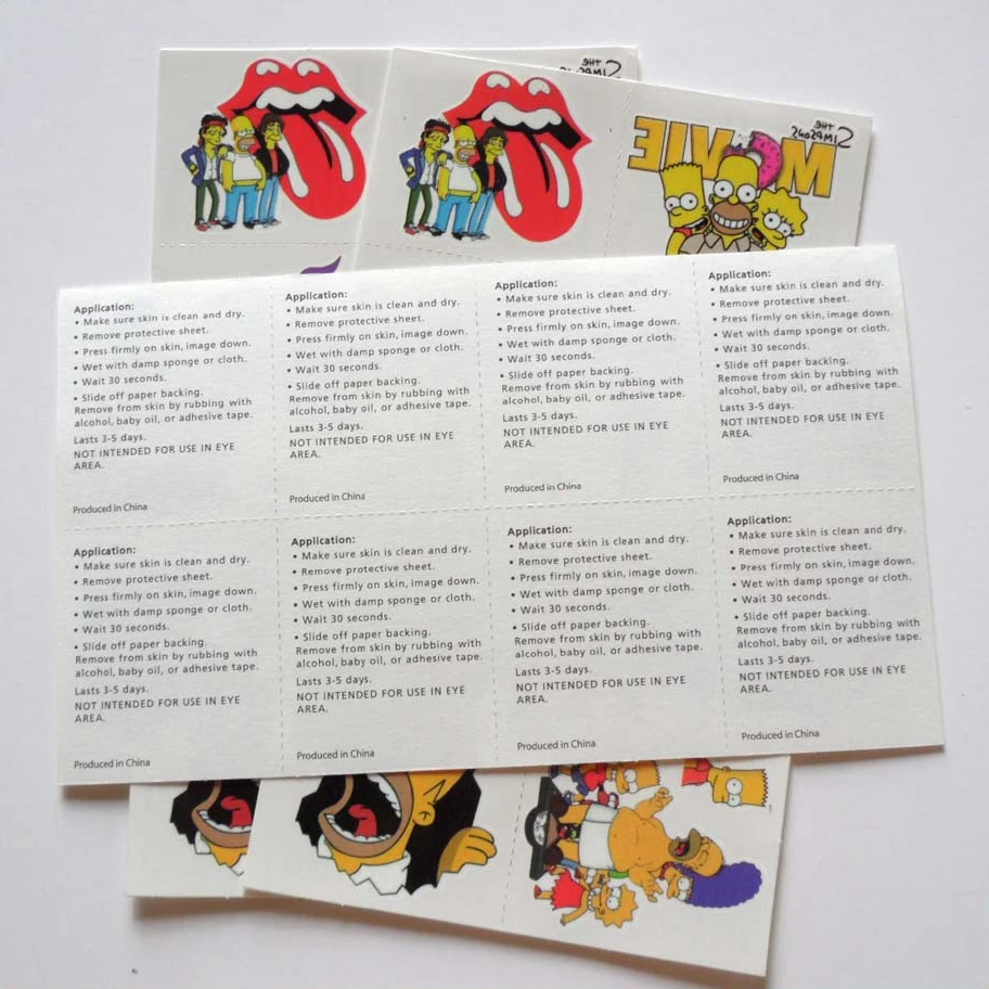 Custom design temporary tattoos sheets for kids Wholesale non-toxic cute cartoon face tattoo sticker