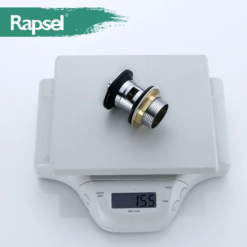 Rapsel Zinc Chrome Basin Waste with Black Rubber Plug Drain