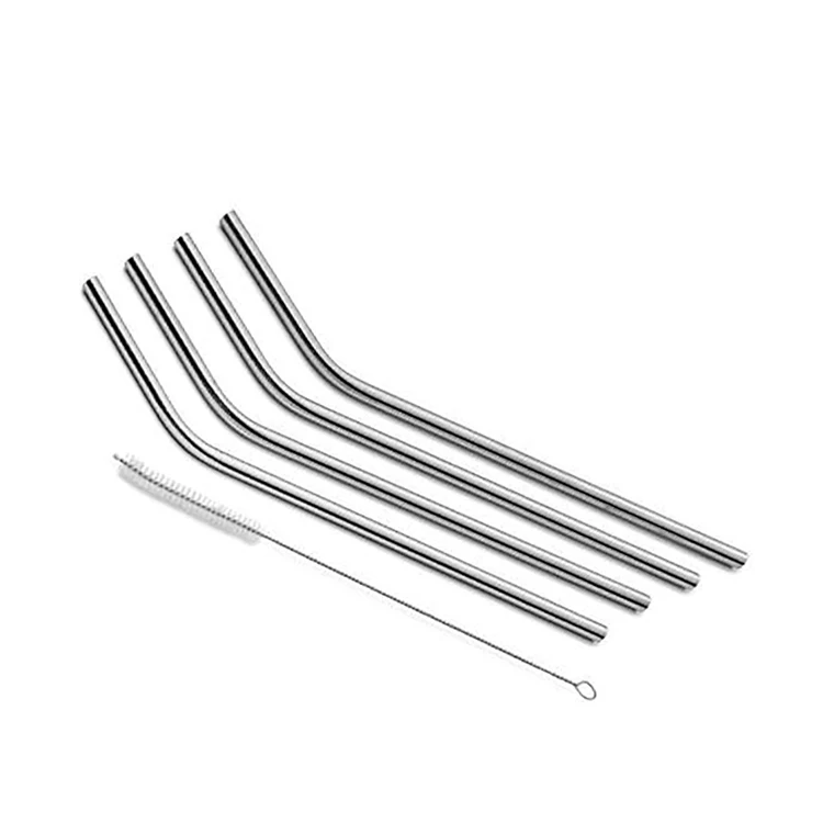 
8-Pack Stainless Steel Metal Straws with 2 Cleaning Brush - Reusable Drinking Straws For 30oz / 20oz Tumblers 