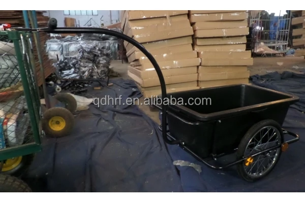 Cargo Bike Trailer Transport with Cover and Box Bicycle Cargo Luggage Hand Wagon 60 kg / 70 Litre in Black