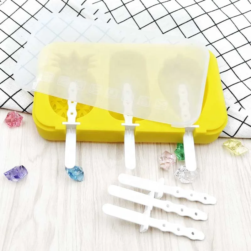 Высококачественные силиконовые формы для мороженого в виде фруктов с крышкой