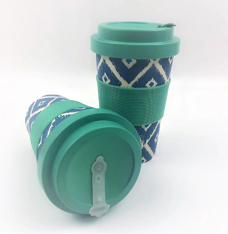 eco friendly products bamboo fiber thermo printed screw cup