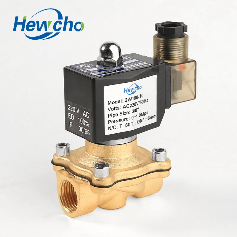 Электрический водяной электромагнитный клапан 2W160-10, 3/8 дюйма, 10 мм, с отверстием переменного тока 220 В/230 В