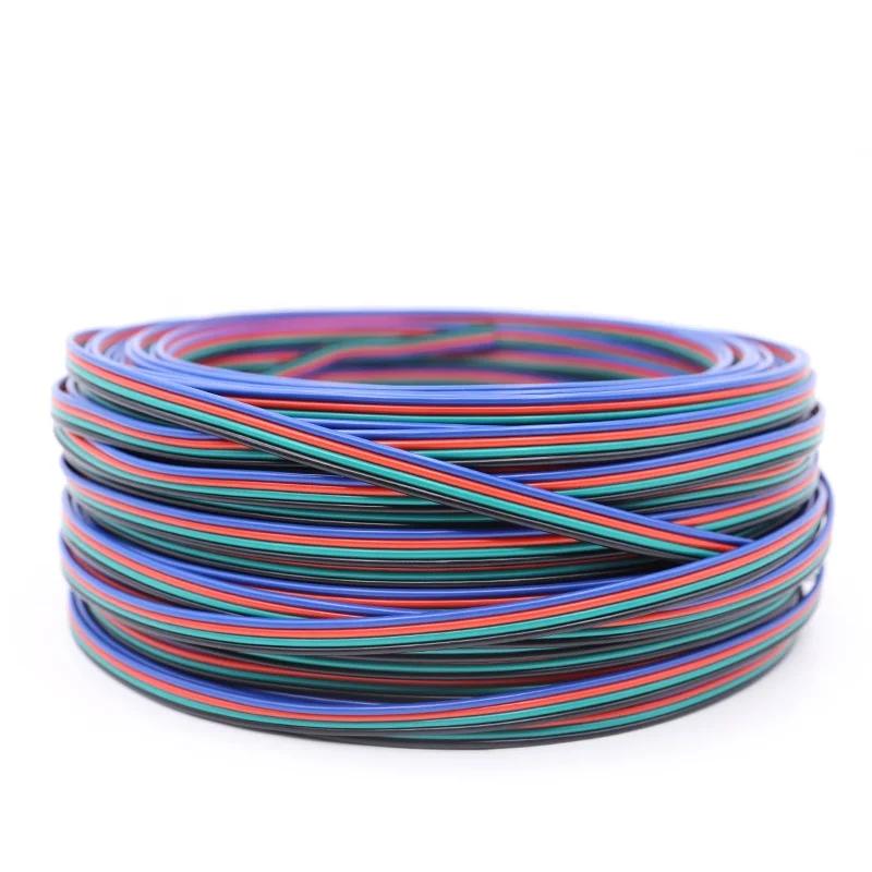 Multi Pin Flat RGB Cable Wire for LED Strip Light 28AWG